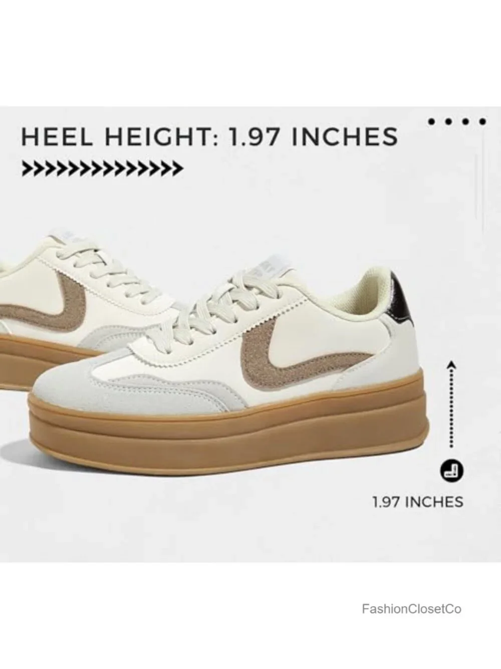 Women's Platform Fashion Sneakers Faux PU Leather Suede Retro Chunky Casual